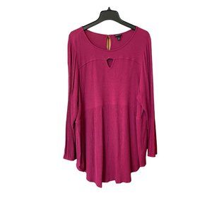 Torrid Red Wine Gauze Babydoll Tunic Womens 4 (26) Flowy Hi Low Long Stretch